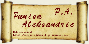 Puniša Aleksandrić vizit kartica